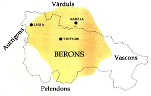 Extensió de la tribu berona a l'arribada dels romans