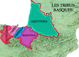 Extensió de les tribus basques a l'arribada dels romans  (any 196 a.C.)