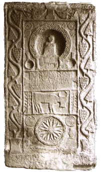 Stele of the Roman age, found in Gastiain (Navarre)
