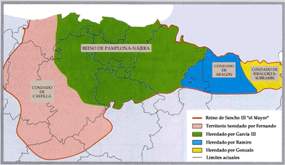 Repartición del Reino de Pamplona-Nájera (año 1035)