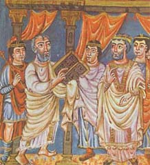 Charlemagne in his court
