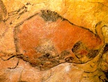 Franco-Cantabric civilization. Cave paintings of Altamira in Santillana del Mar (Cantabria, Spain)