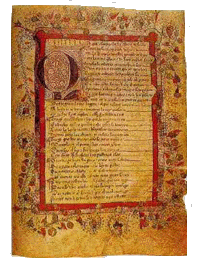 'Estoria de seinor santmillan' written by Gonzalo de Berceo in San Millán de la Cogolla (La Rioja, Spain)