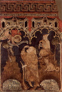 Pintura del segle XIV de l'església de San Pedro, a Olite (Navarra)