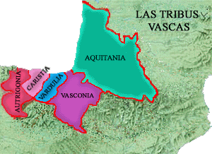 Extensión de las tribus vascas a la llegada de los romanos  (año 196 a.C.)
