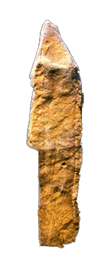 A stele-menhir erected in honour of a war chief of the 3rd millennium BC (Bronze Age) in Arizkun, Baztan Valley (Navarre)
